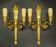 Pair of large wall sconces, torch and swans, Empire style - gilded bronze