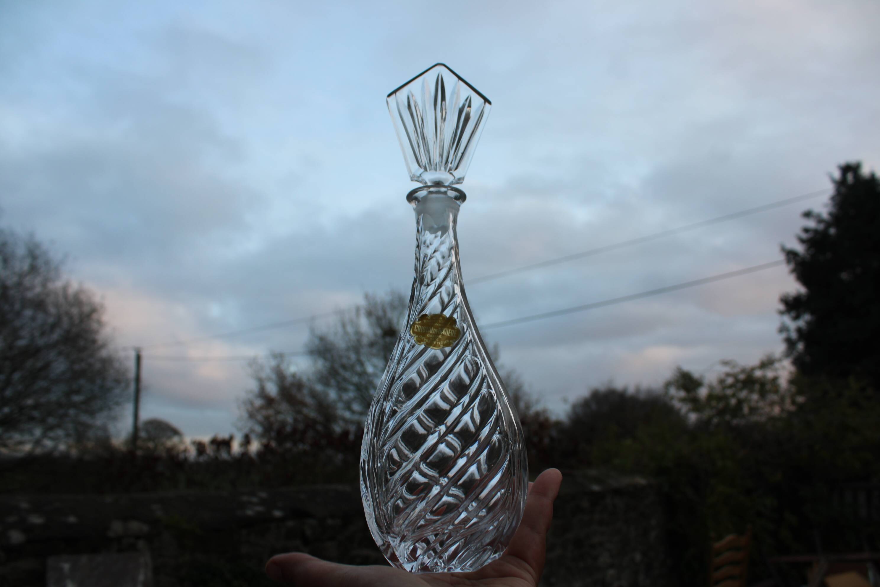 Bavarian crystal decanter + 8 glasses – with original box