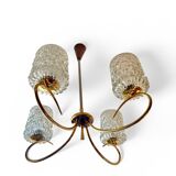 Vintage 4-light chandelier in chiseled glass