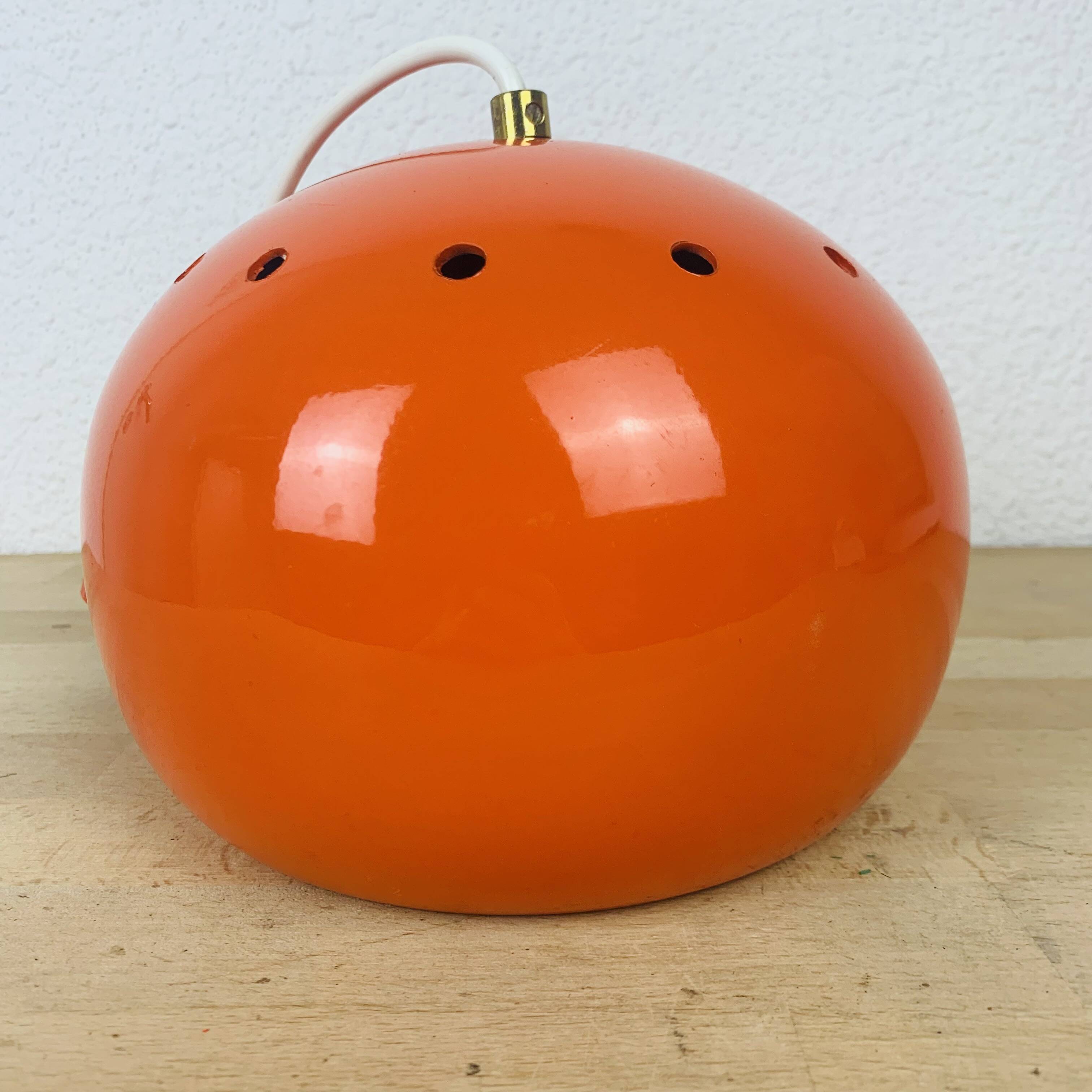 Suspension boule orange space age 70's