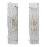 Pair of Mazzega-Style Crystal Natural Murano Glass Sconces
