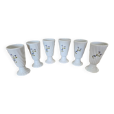 Set of 6 Vintage Mazagran Mugs Porcelain MP Tours Bluebells