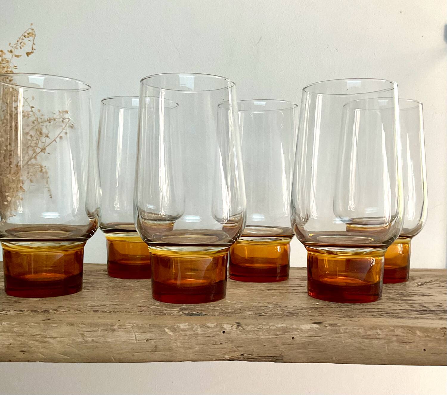 6 vintage luminarc glasses