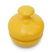 Yellow ceramic vase with lid by Enzo Bioli for Il Picchio, 1970s.