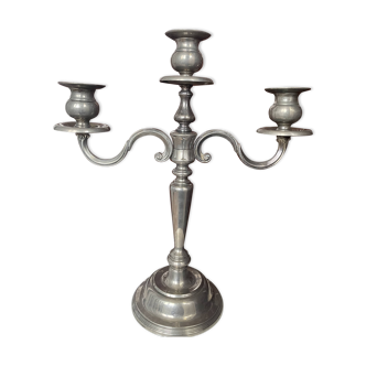 3-light candlestick - silver metal