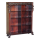 Hand-carved library circa 1900 in hardwood with Hermes statues.