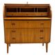 VINTAGE SECRETARY WITH TEAK CURTAIN AND 3 DRAWERS 1960 SWEDEN