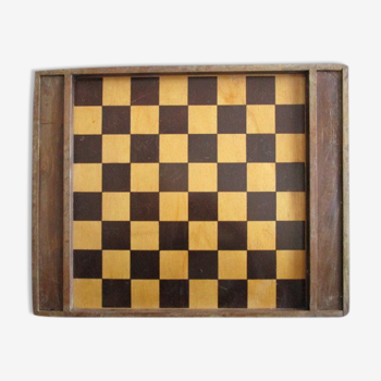 Wooden checkers and chess board