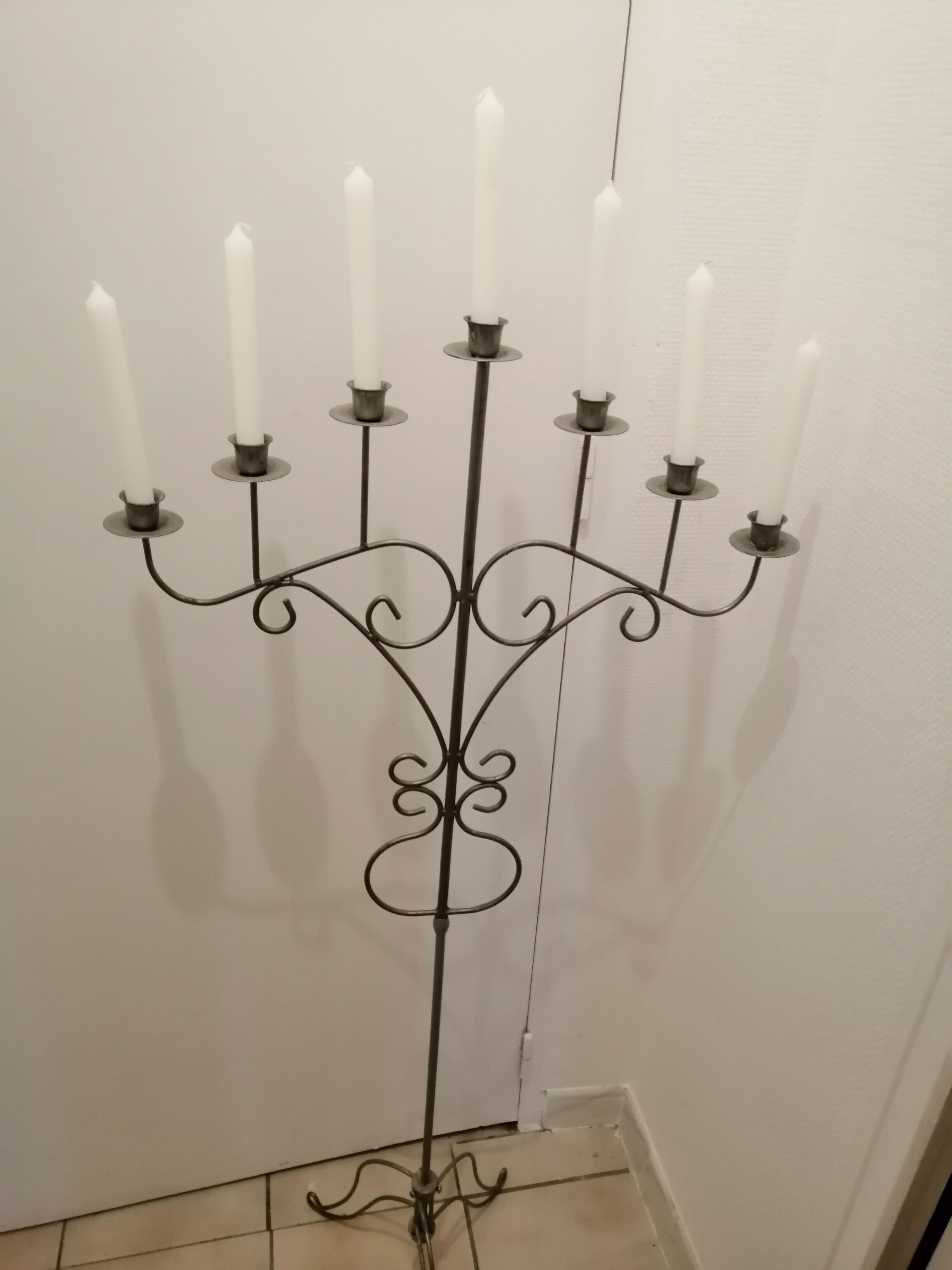 Forged iron candelabrum