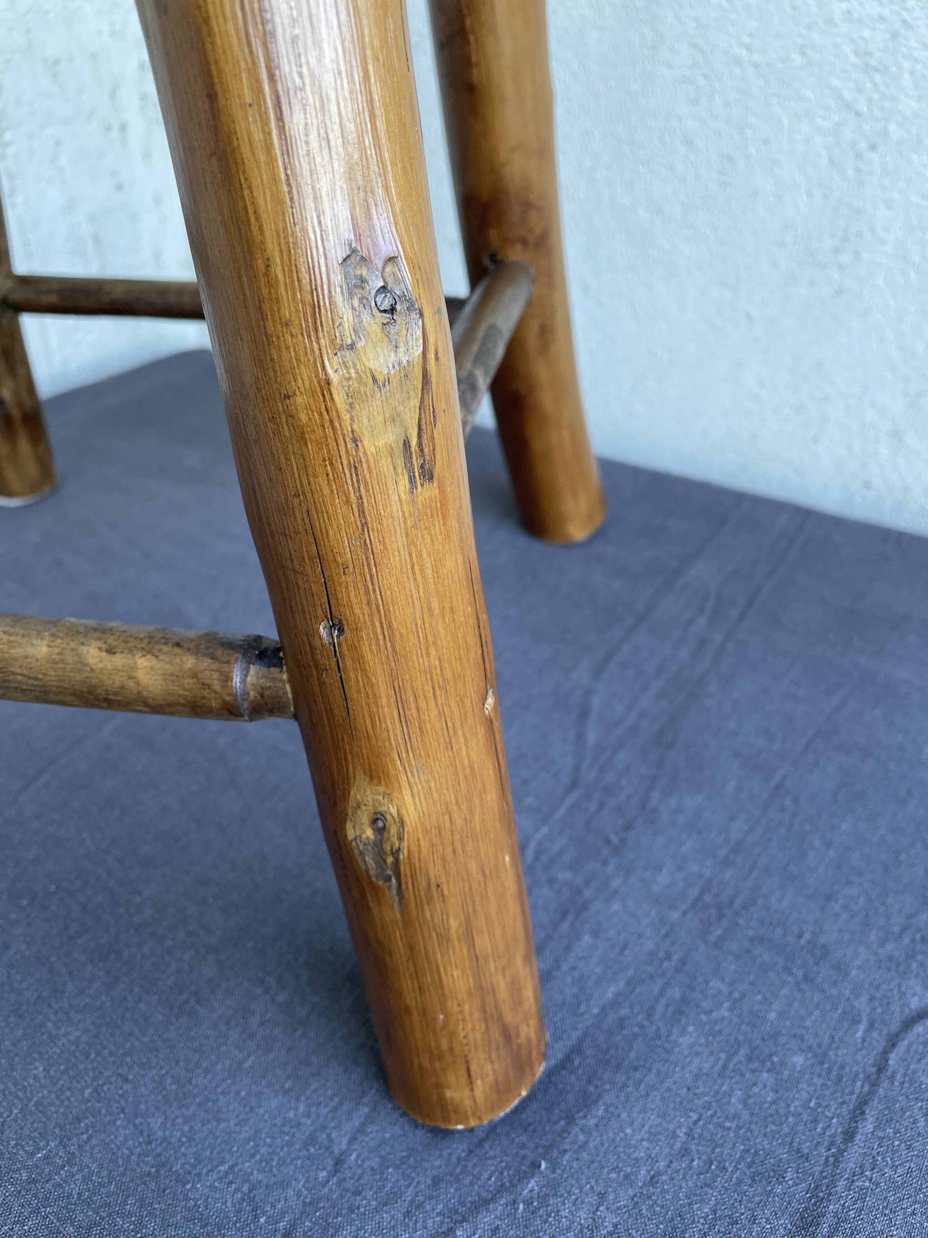 Chestnut and bamboo stool