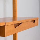 Rival 2 bay teak wall unit with 3 cabinets and 5 shelves by Brodrene Jatogs Norway, Kjell Riise, 196