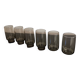 Set of 6 smoked glass water glasses - 1970s