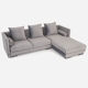 Canapé d’angle malmo argent velour, design scandinave