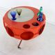 Space age 70s orange syntheric bar on casters