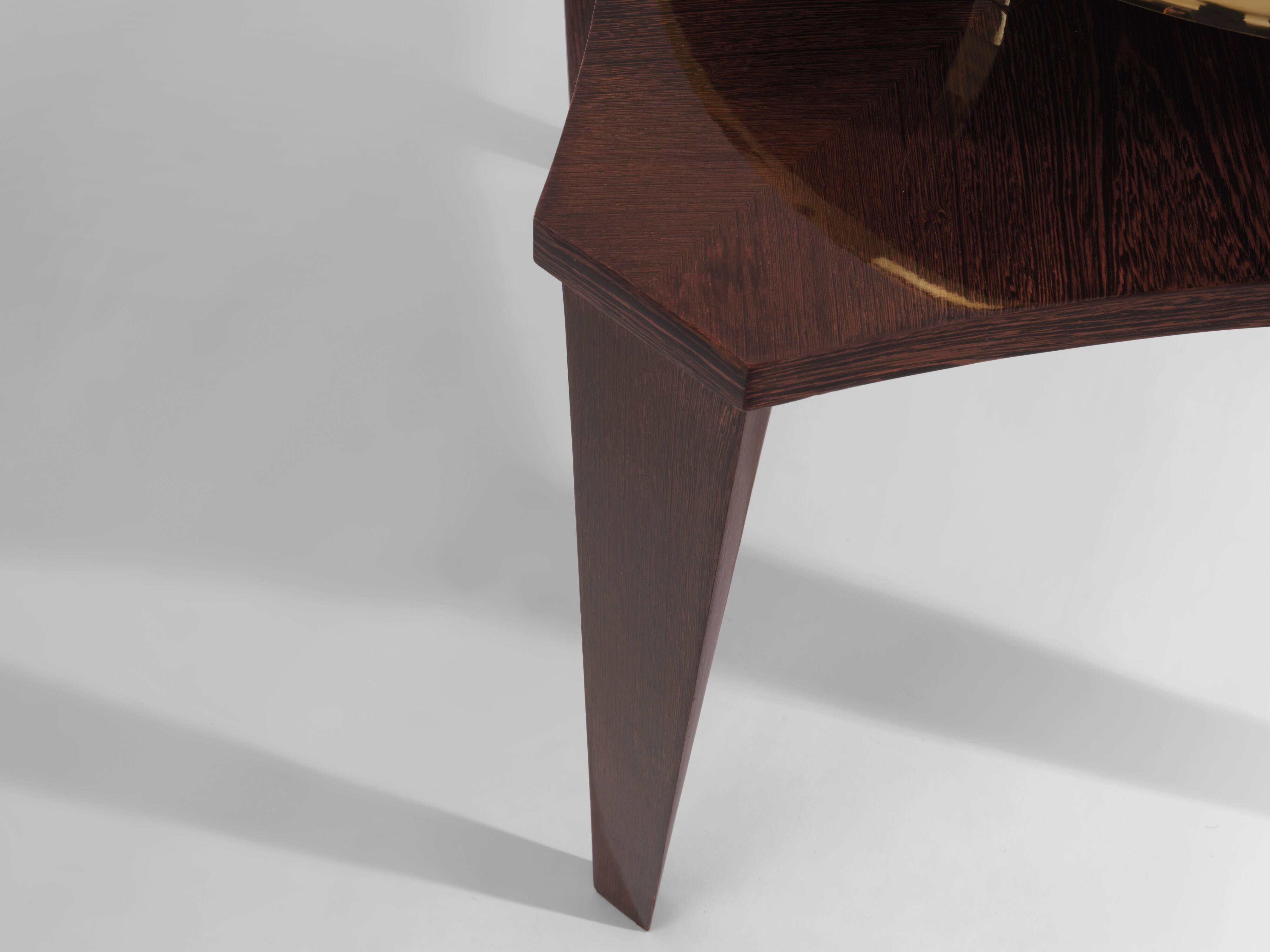 Alberto Pinto paire de tables d’appoint wengé et laiton 1990