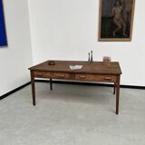 Vintage farm table with 2 large drawers