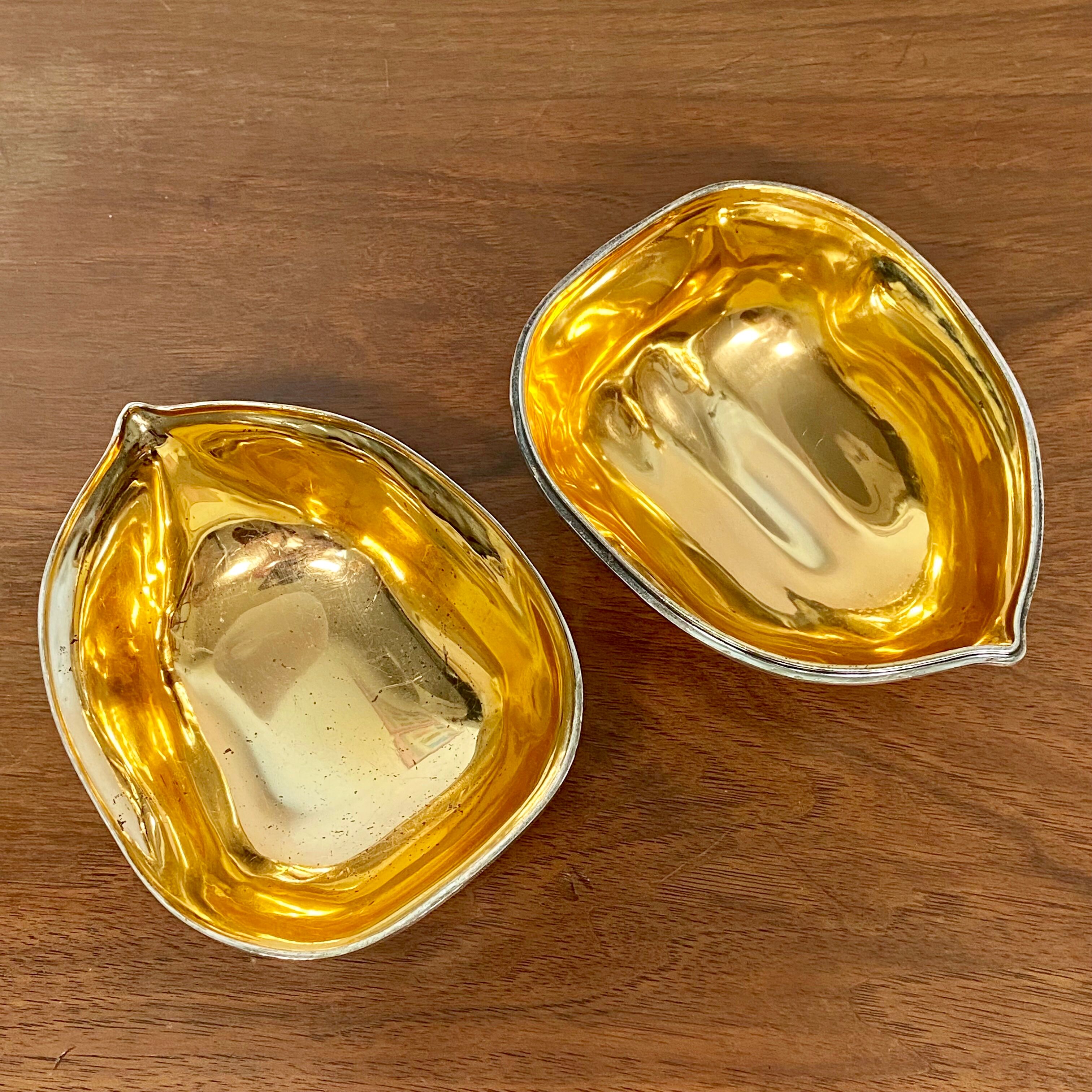 Silver metal walnut box