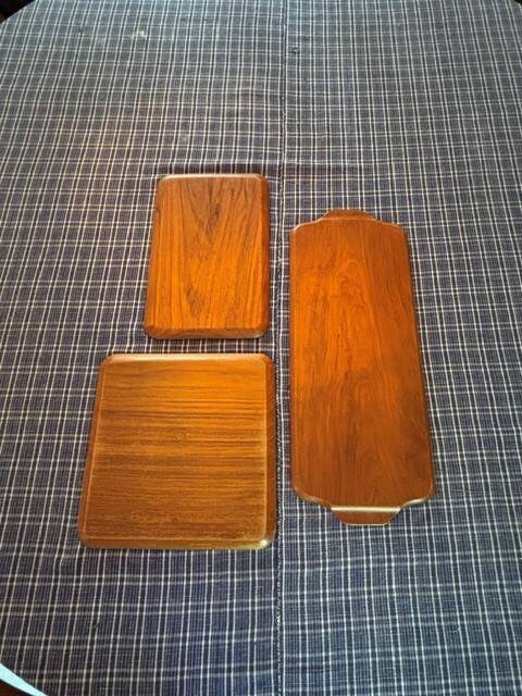 3 teak trays by Karl Holmberg - Sweden 1950s/60s