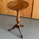 Tripod pedestal table in varnished waxed wood