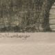 Original etching signed Schlumberger Vichy Bellerive the Allier golf chalet