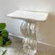 White Patinated Wall Console Shelf