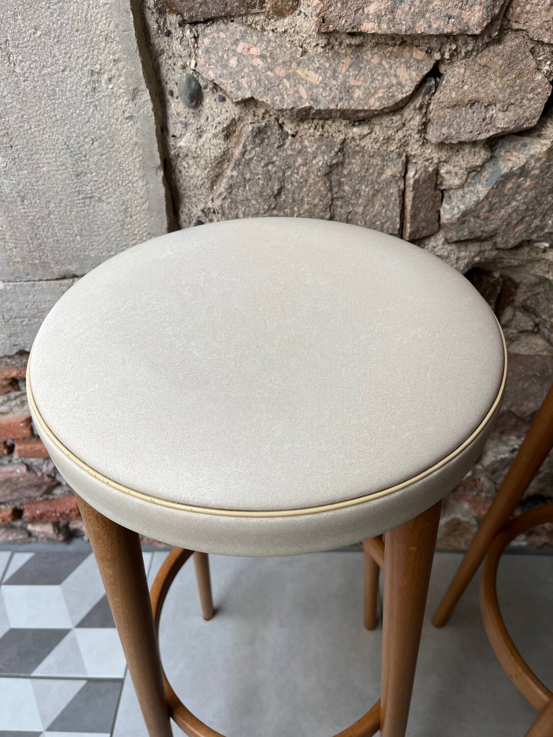 Pair of tapered leg bar stools