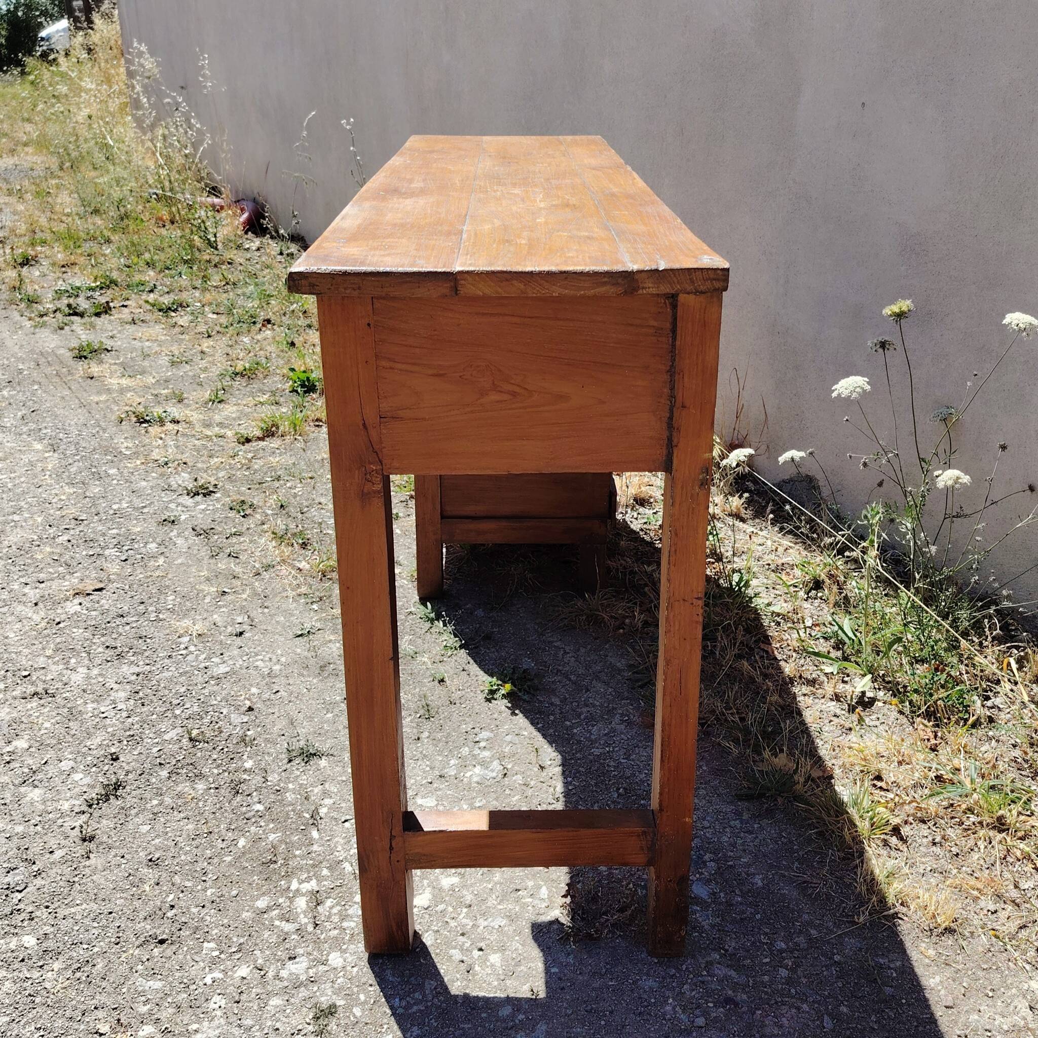 Bureau, console en bois vernis vintage