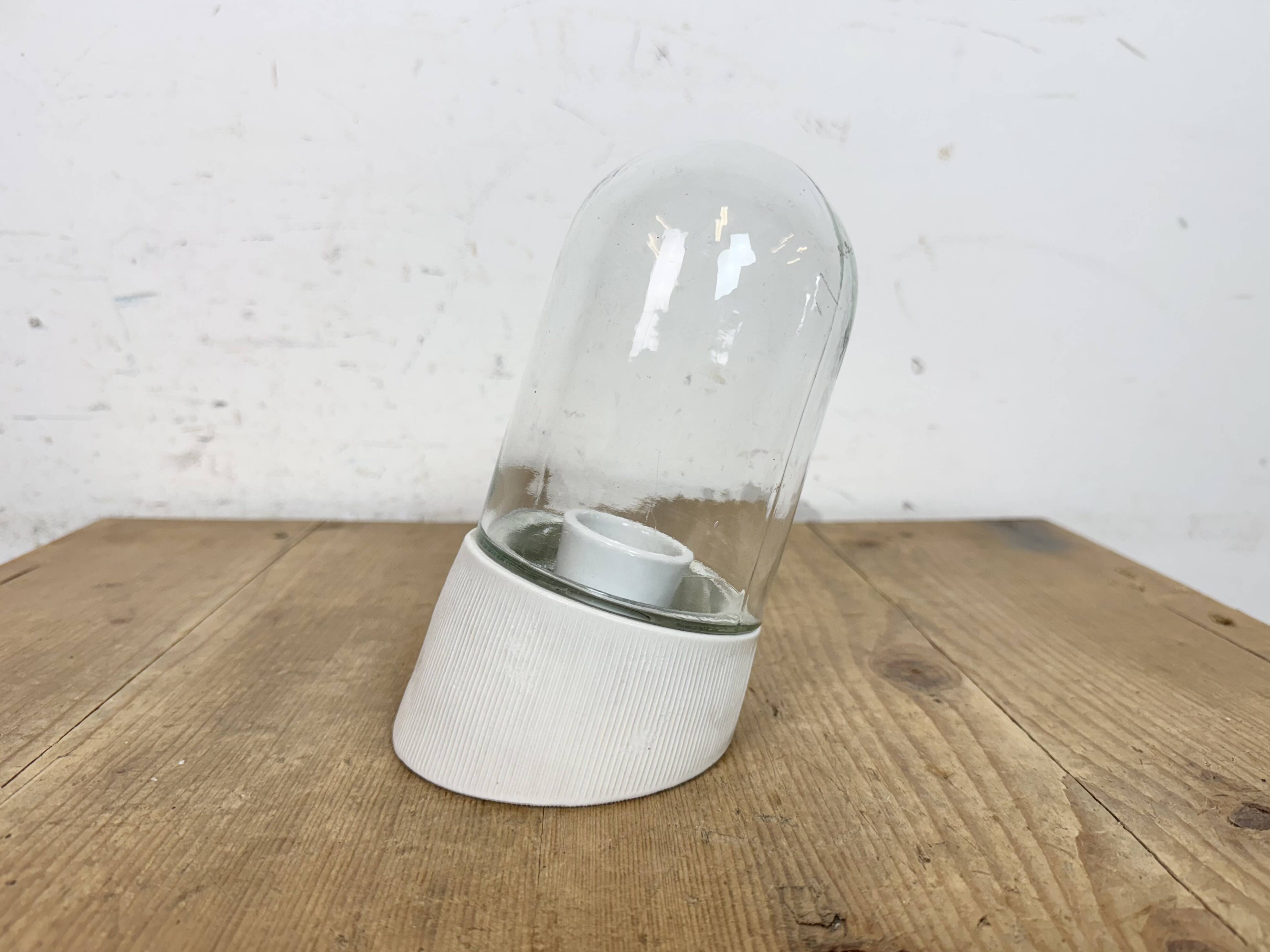 Vintage White Porcelain Wall Light, 1970s