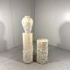 Travertine mactan stone columns & vase 1980’s