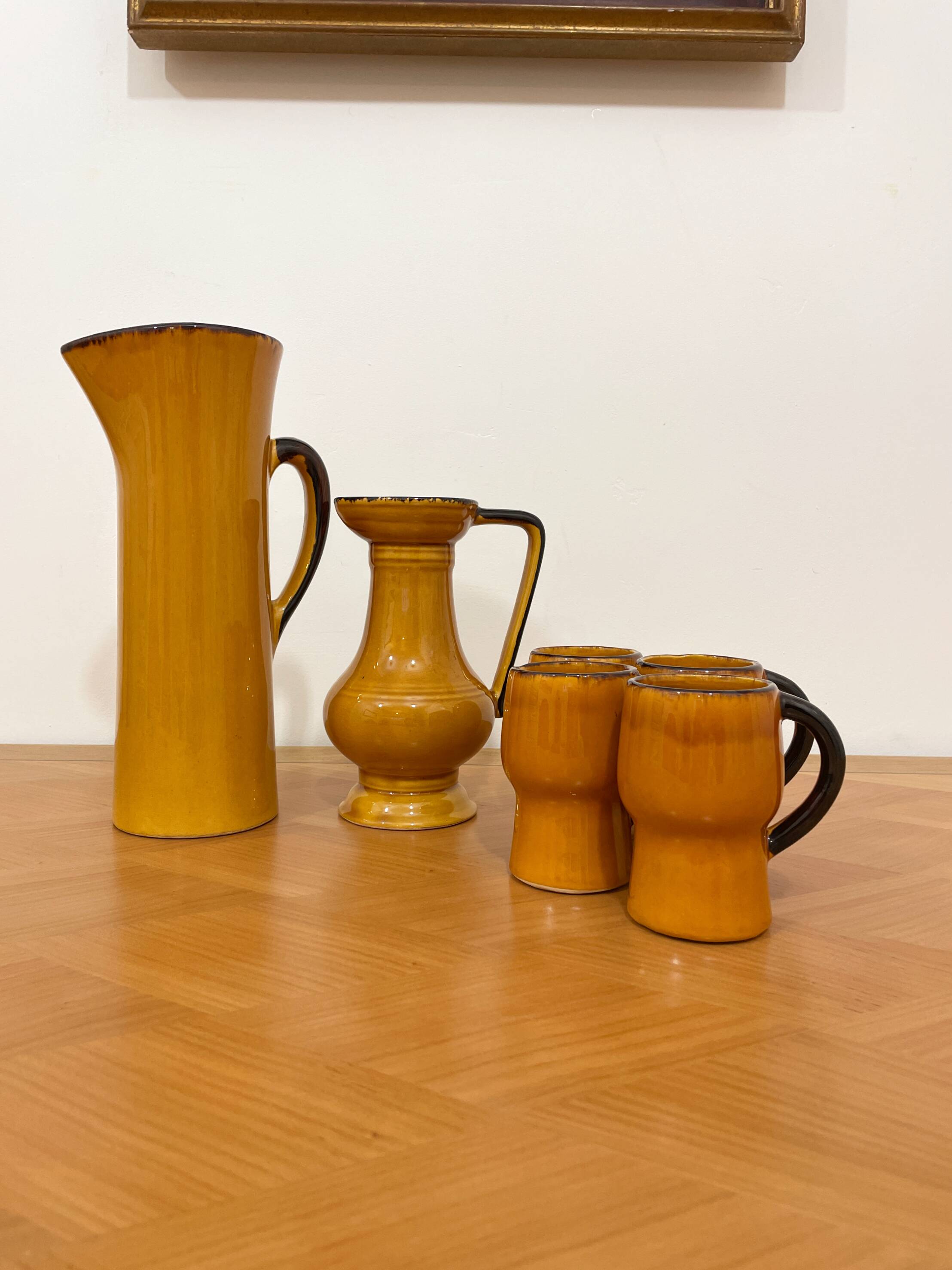 Ceramic orangeade service from Vallauris signed CPL - 1960s/70s