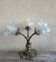 Lustre en bronze doré  3 branches tulipes