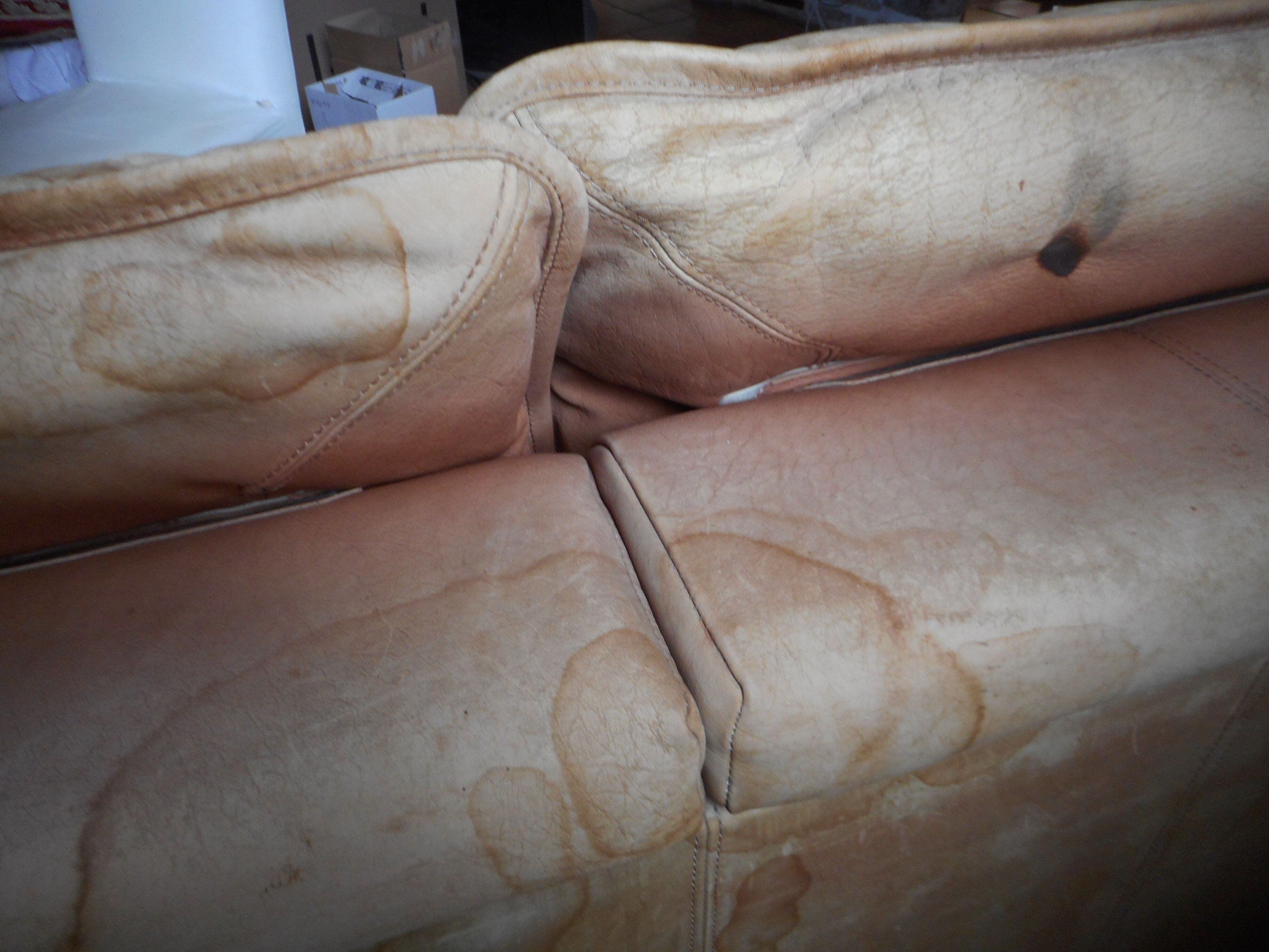 Vintage leather sofa Roche Bobois - extendable lounge seat