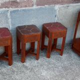 Coffee table (tea table) and stools x 4, 1960s.