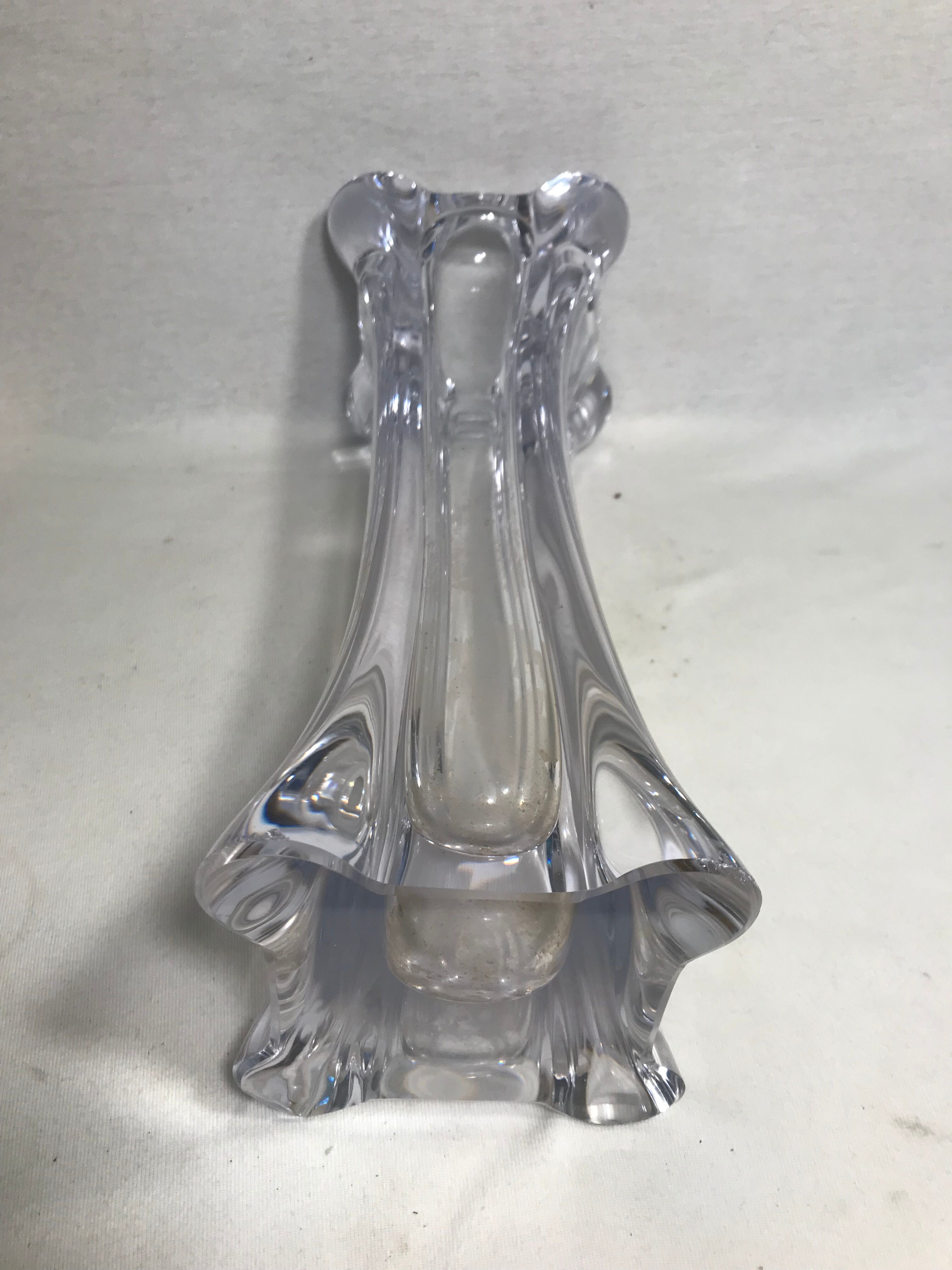 Old molded Crystal Vase form geometric Decoration Vintage