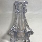 Old molded Crystal Vase form geometric Decoration Vintage