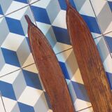 Paire de skis anciens en bois L=197cm