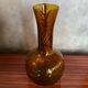 Antique Carafe CF Blown Glass Orange Amber Vintage #B842