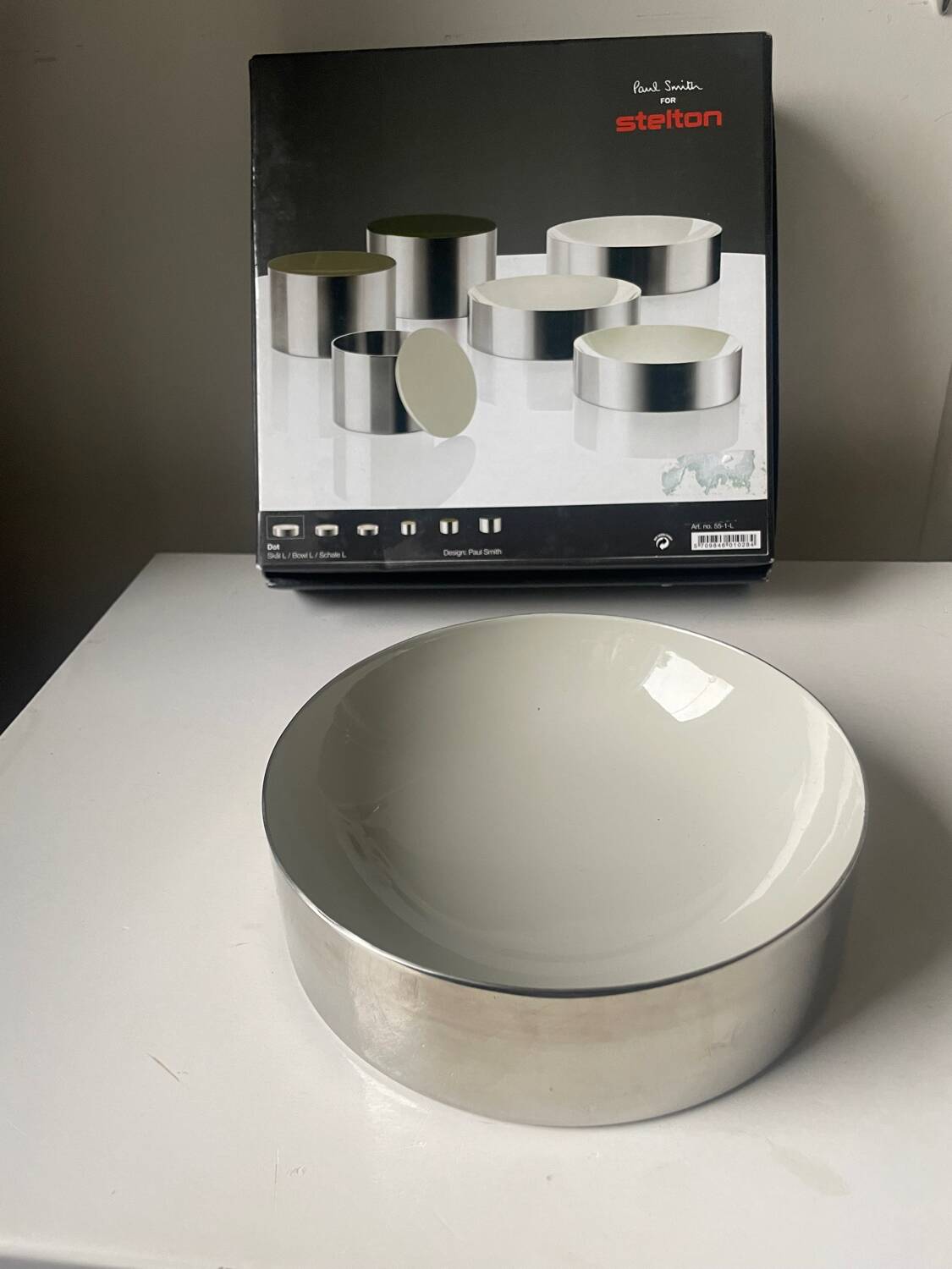 Paul smith for stelton stainless steel with grey enamel bowl never used nib