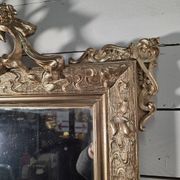Antique Art Nouveau gilded mirror, 138cm