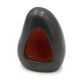 Free-form black signed candle holder, 1960s