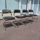 Set of 4 chrome metal and vintage leather chairs