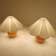 Sculptural modern table lamps from the mid-century in solid pine, Sweden, 1970s.