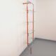 Modular bookshelf in vintage Bauhaus style, red metal, chrome.