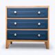 Commode art déco bois brut et bleu 1940