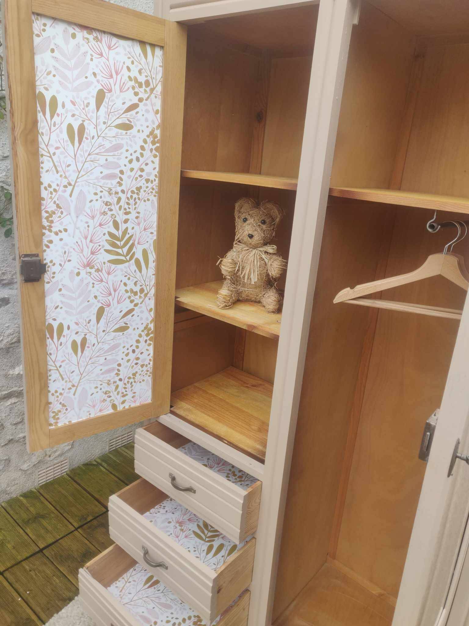 Beige art deco wardrobe