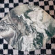Marble table drop shape Roche Bobois vintage