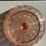 Pink glass coupe footed H20 D 15.5