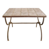 Ceramic and wrought iron coffee table