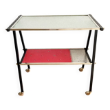 Glass and metal serving trolley, 1960s