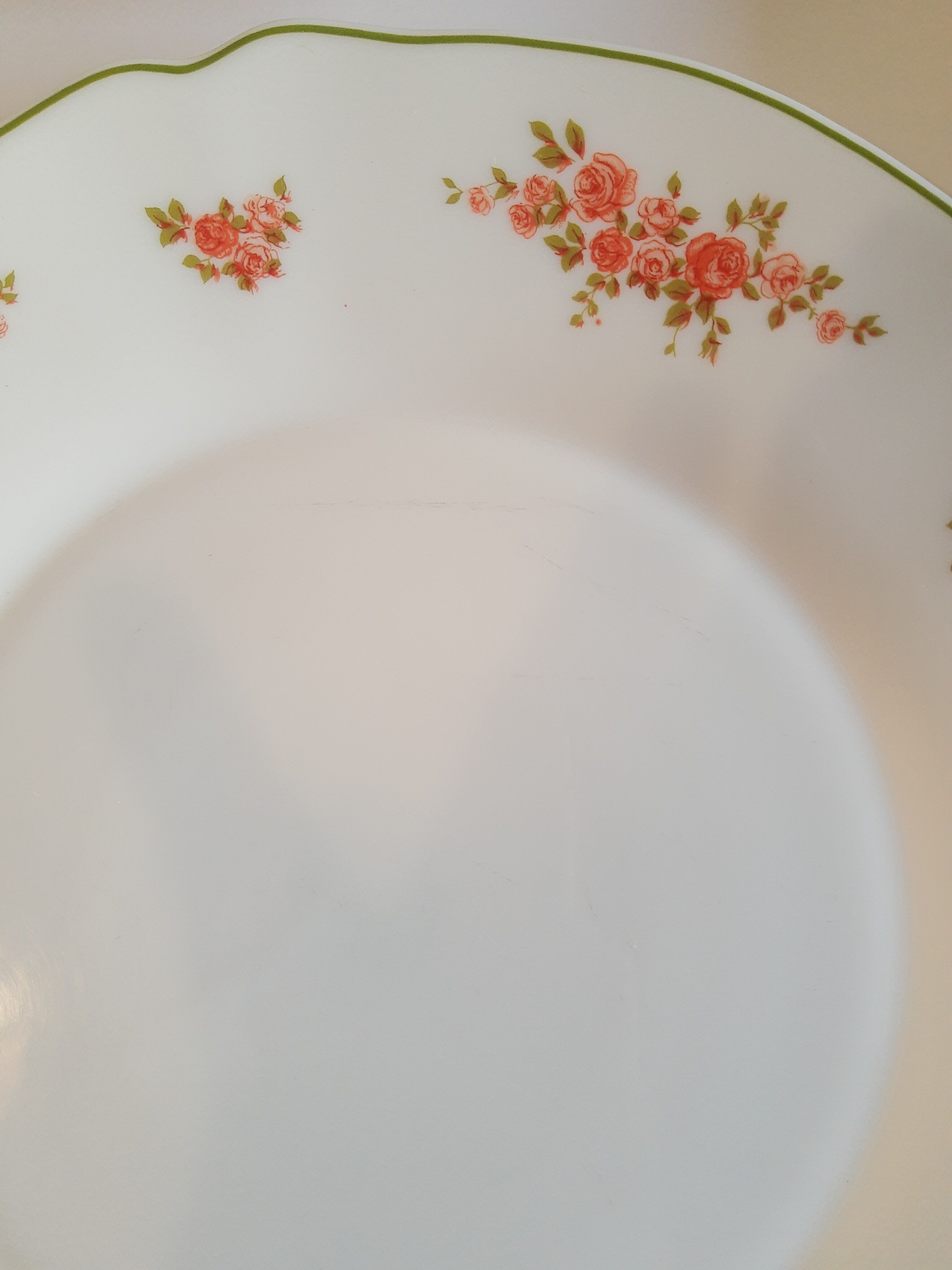 Set of 6 flat plates Arcopal vintage floral decoration